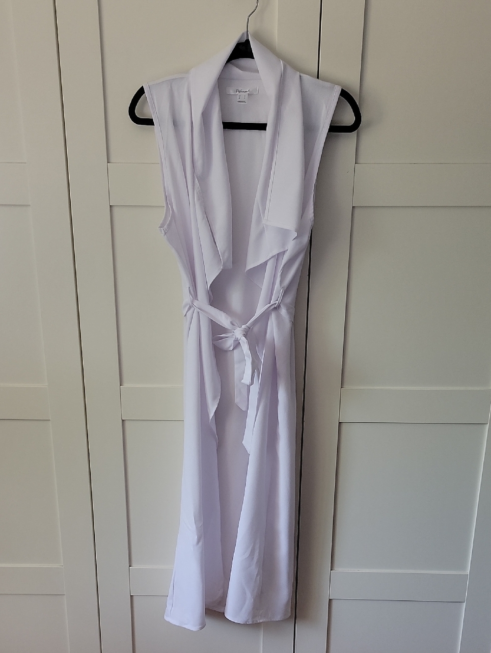 ❄️3/$30 Revamped White Sleeveless Maxi Duster with Tie Waist